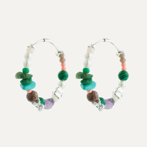 FORCE hoop earrings multi/silver-plated