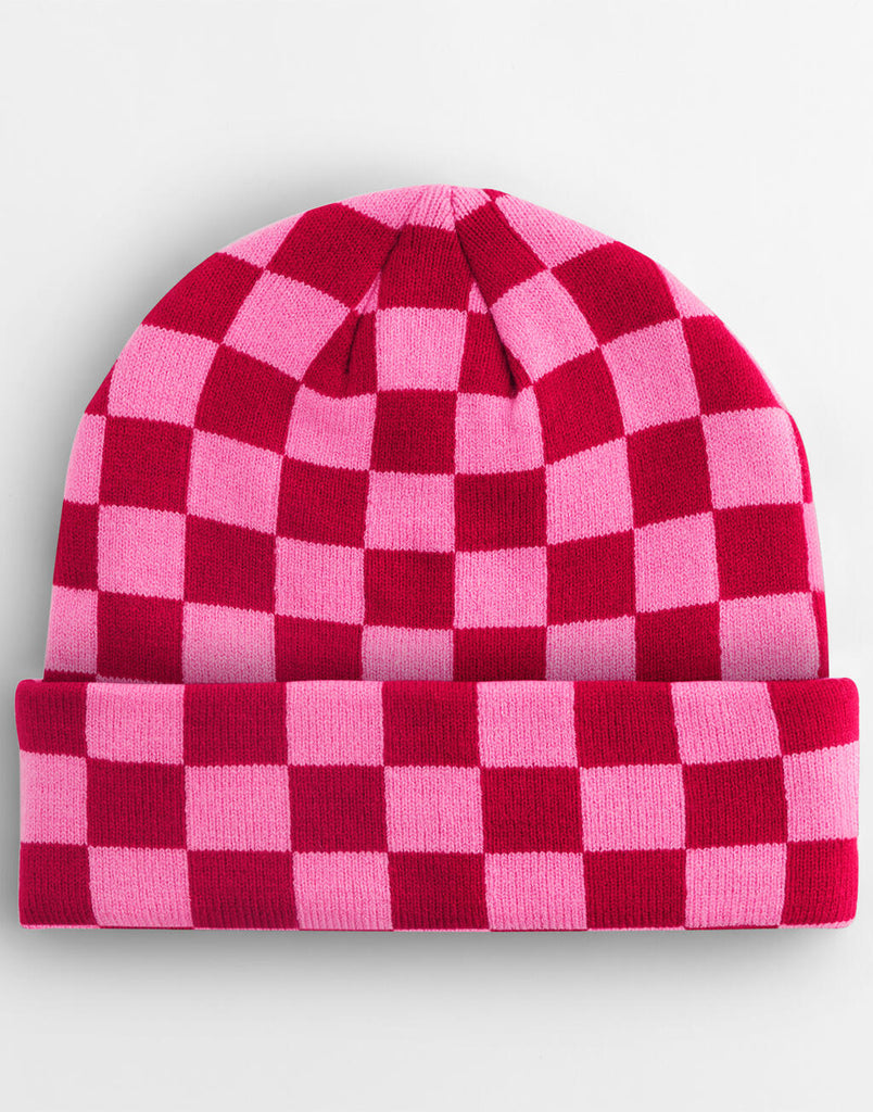 Checkerboard Beanie Classic Red/True Pink