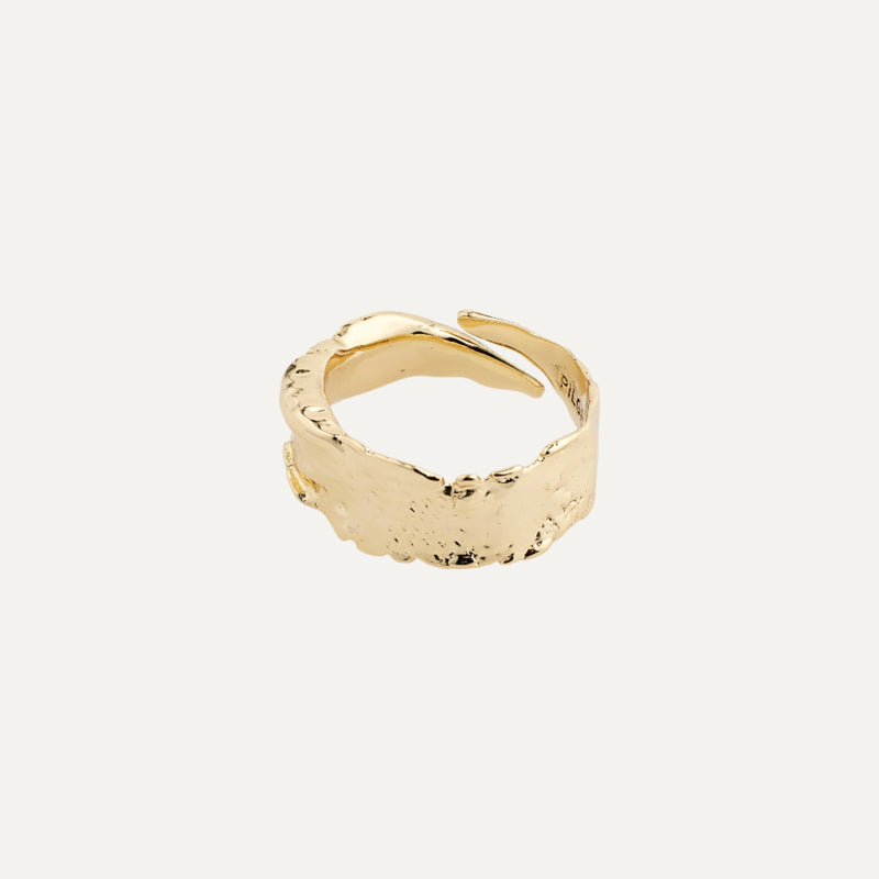 BATHILDA recycled rustic ring gold-plated