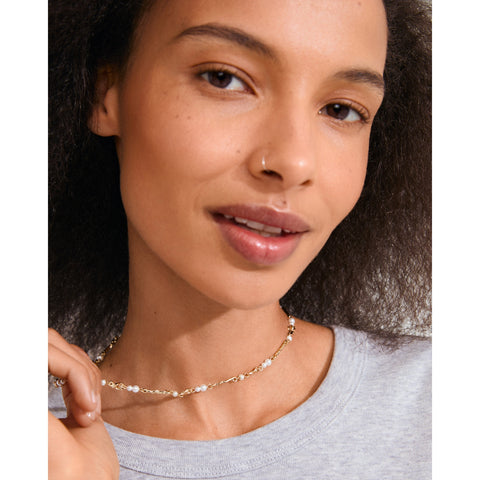 SLOAN pearl necklace gold-plated
