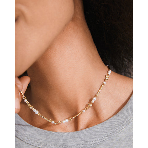 SLOAN pearl necklace gold-plated
