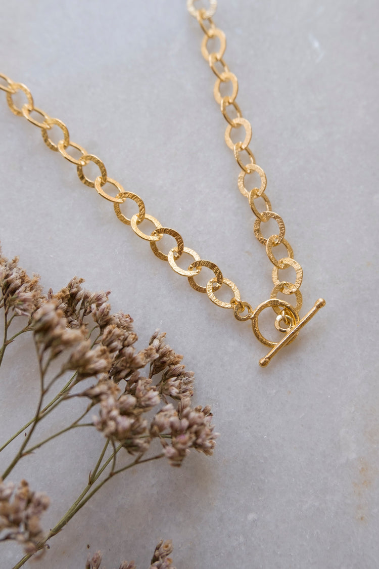 rustic heavy weight loop chain necklace