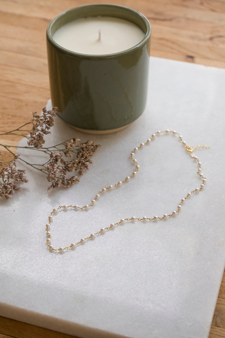 micro pearls necklace