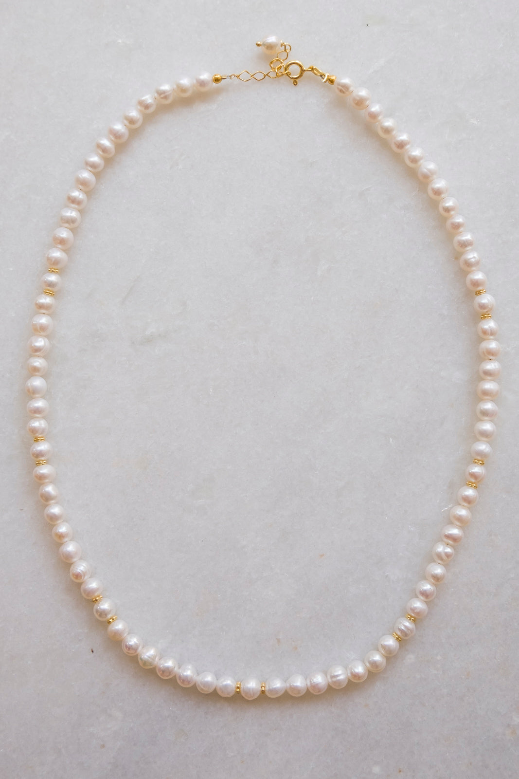 sweetwater pearls with golden little flowers necklace