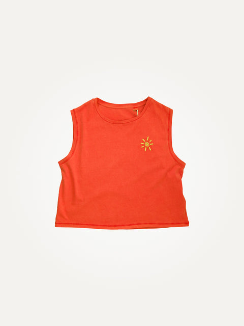 cropped tank washed paprika organic cotton