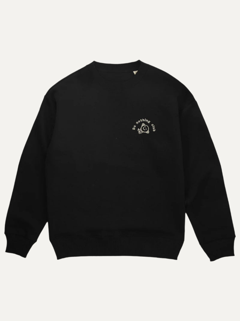 do nothing club black organic cotton unisex sweater