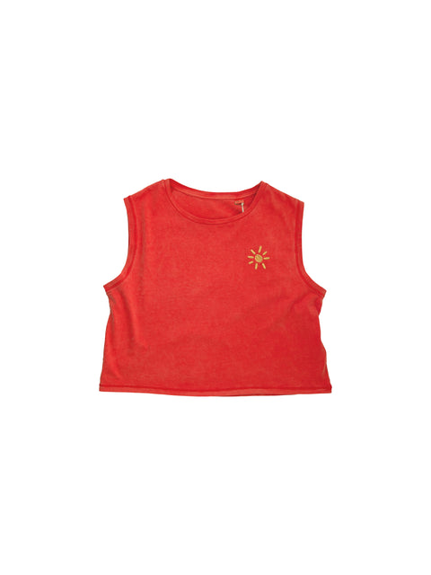 cropped tank washed paprika organic cotton