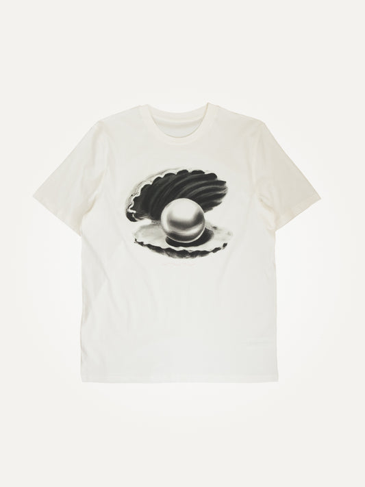 oyster off white organic unisex tee
