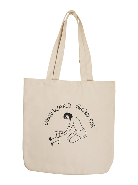 downward facing dog organic cotton premium tote bag