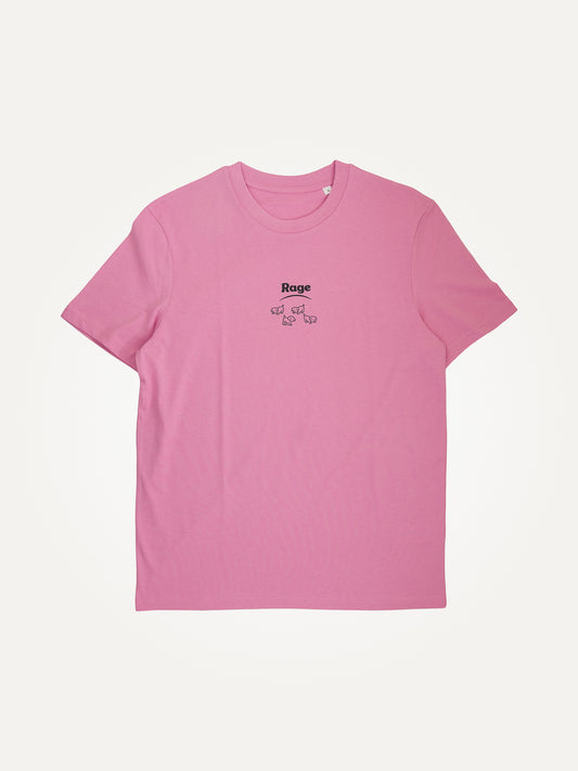 rage bubble pink unisex organic cotton t-shirt