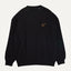 screw neck black oversized french terry sweater