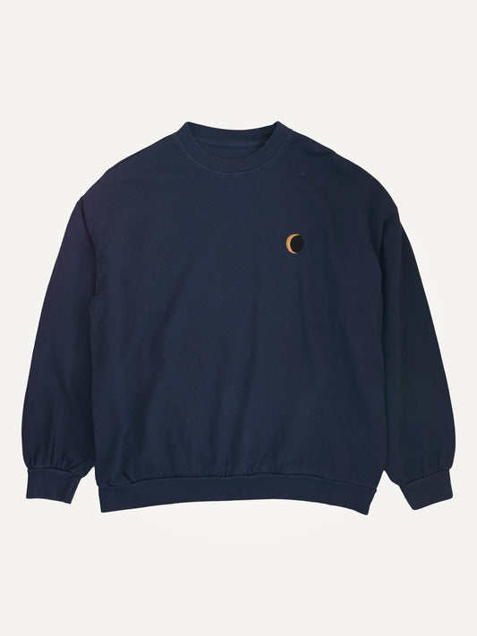 crescent moon lightweight unisex organic cotton sweater