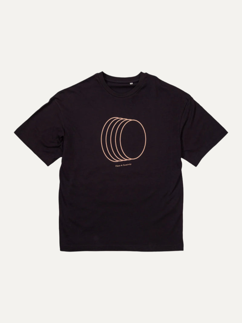 disk logo oversized organic tee chaos and creativity