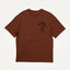 oversized organic t-shirt cappucino brown with flower