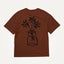 oversized organic t-shirt cappucino brown with flower