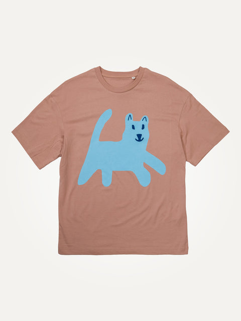 oversized organic cotton t-shirt with blue dog