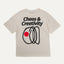 red dot logo oversized organic tee chaos and creativity