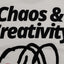 red dot logo oversized organic tee chaos and creativity