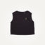 cropped tank washed black organic cotton with moon embroidery
