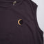 cropped tank washed black organic cotton with moon embroidery