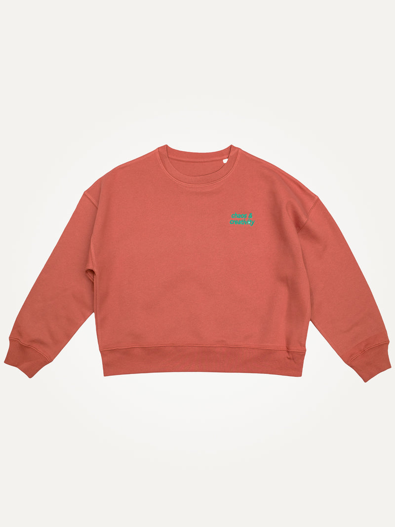 Chaos & Creativity clay womens cropped organic cotton sweater