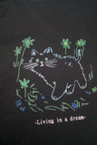 Living in a dream black organic cotton oversized t-shirt