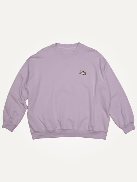 bad cat oversized french terry lightweight sweater purple