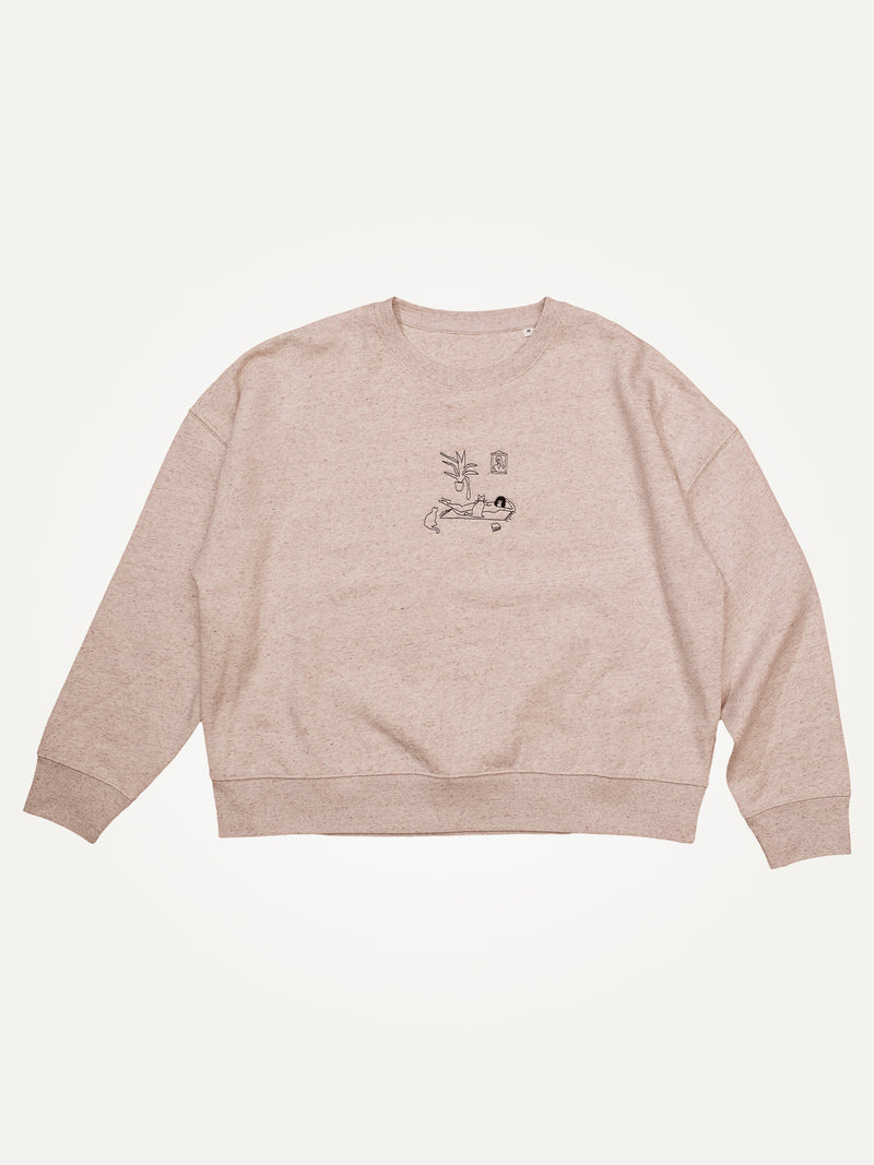 do nothing club eco heather cropped womens sweater