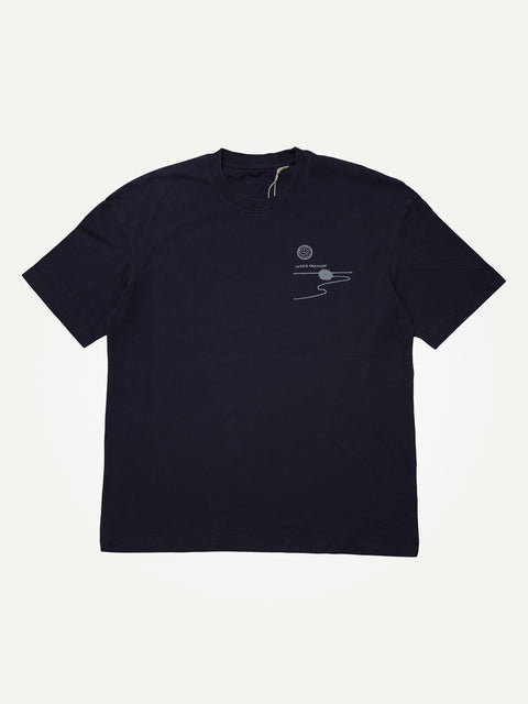 navy unisex organic t-shirt island lines chaos and creativity