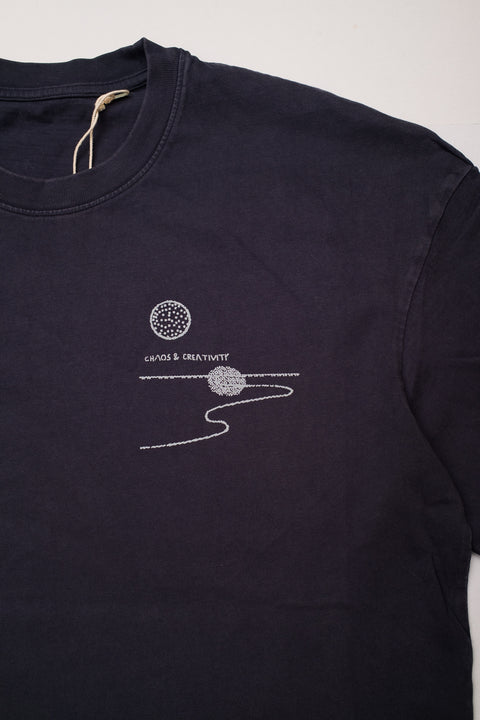 navy unisex organic t-shirt island lines chaos and creativity