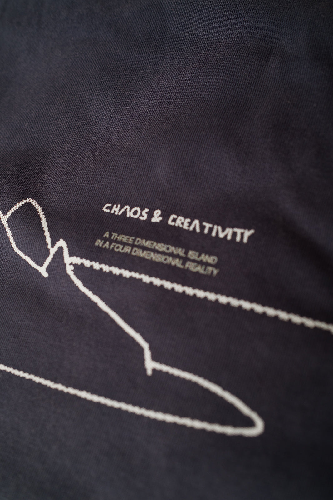 navy Unisexe organic T-shirt island lines chaos and creativity