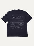 navy unisex organic t-shirt island lines chaos and creativity