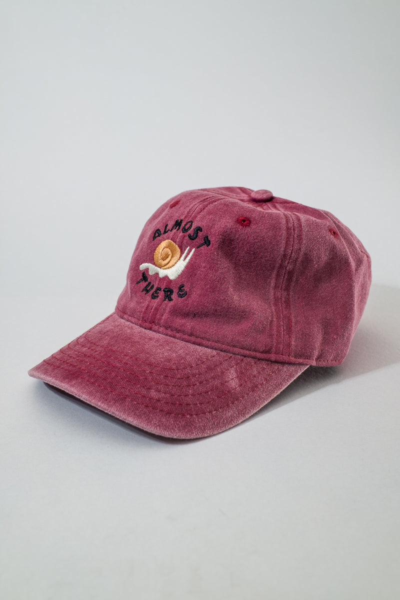 almost there faded dad hat - faded wine