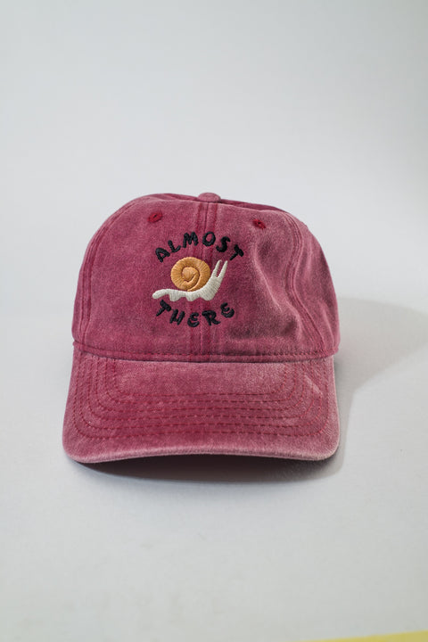 almost there faded dad hat - faded wine