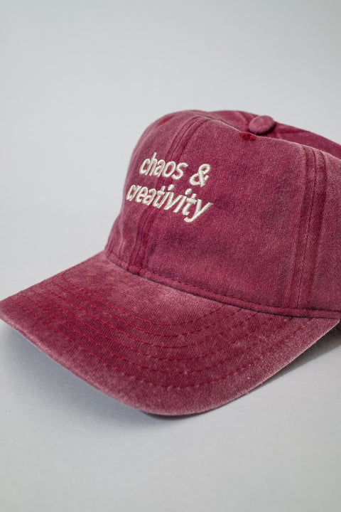 Chaos & Creativity logo hat - faded wine