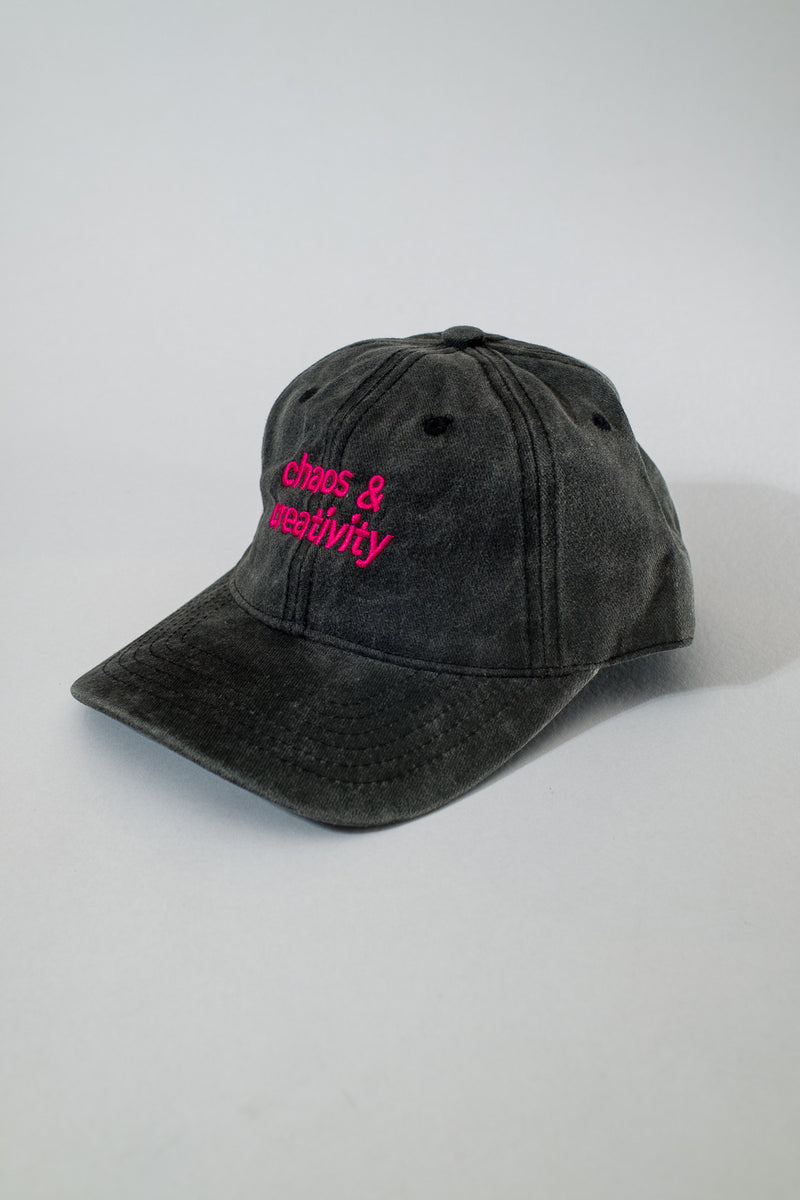 Chaos & Creativity logo hat - faded black