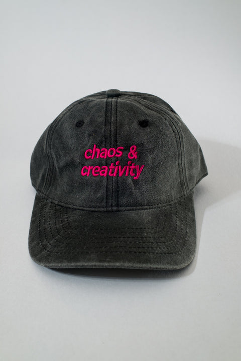 Chaos & Creativity logo hat - faded black