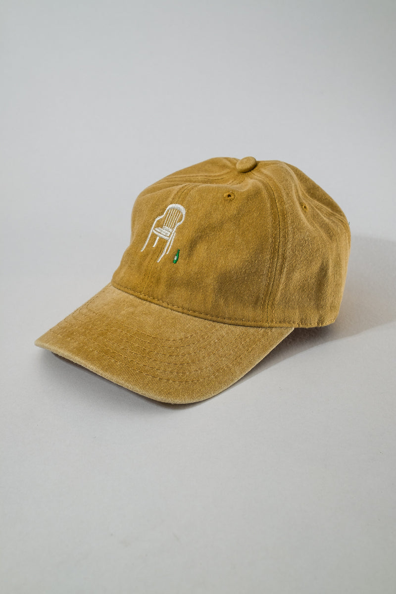 millennial holiday dad hat faded ocre