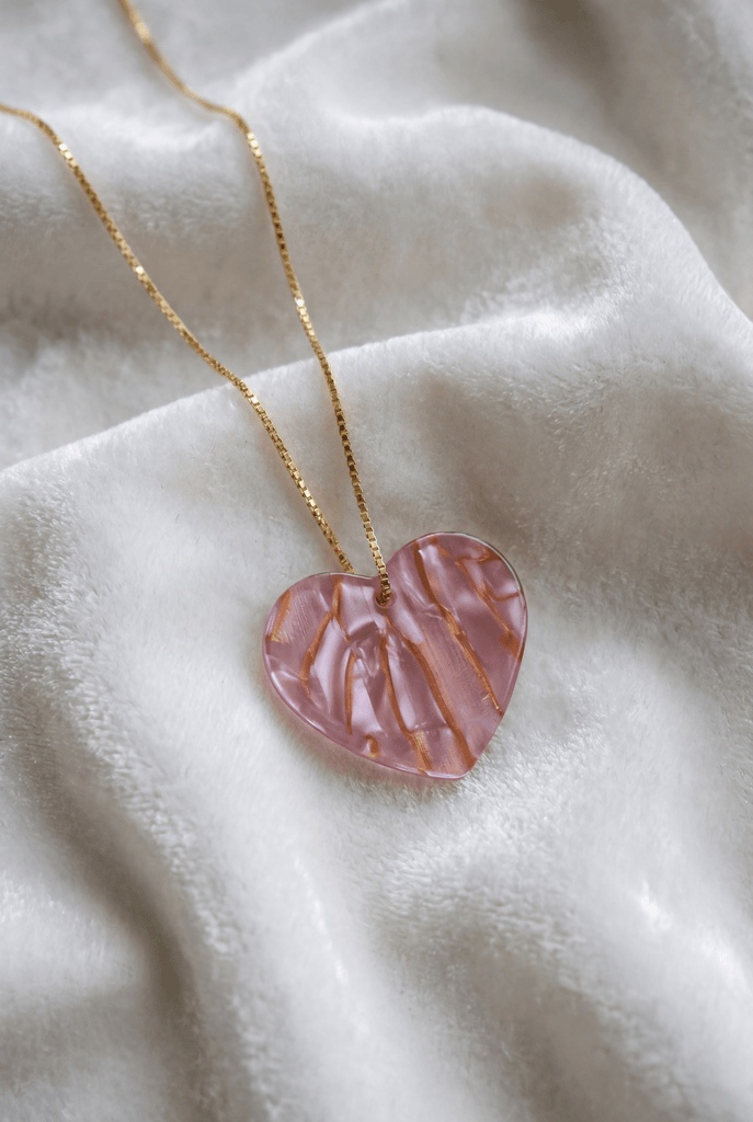 925 pink hearth gold plated silver
