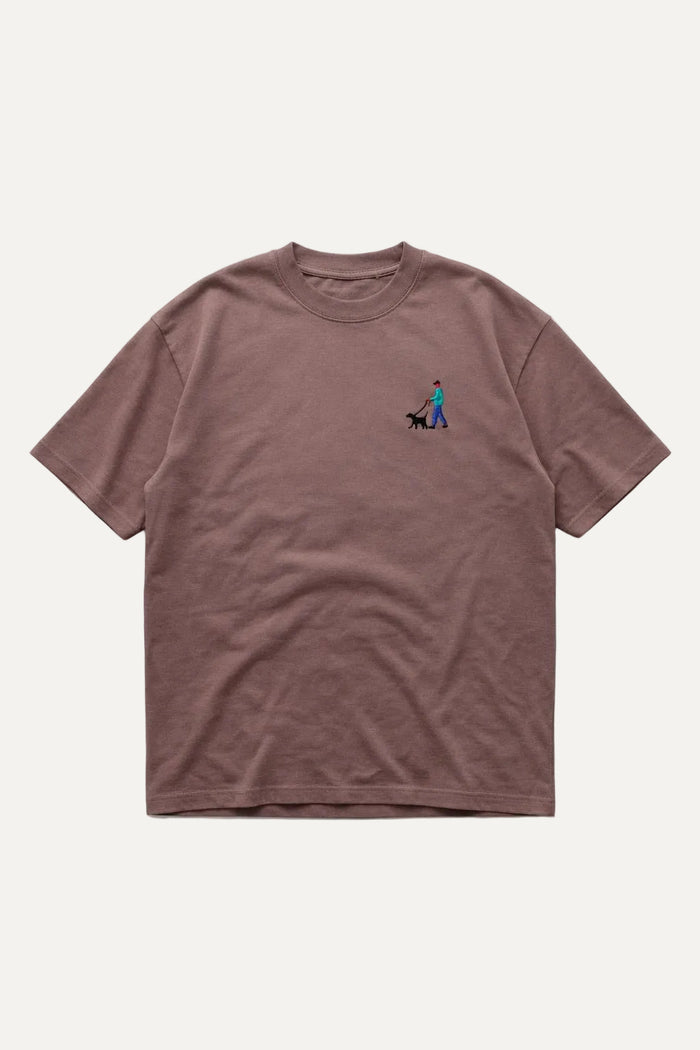 Man and Dog Mocha Brown Oversized Organic Cotton T-Shirt