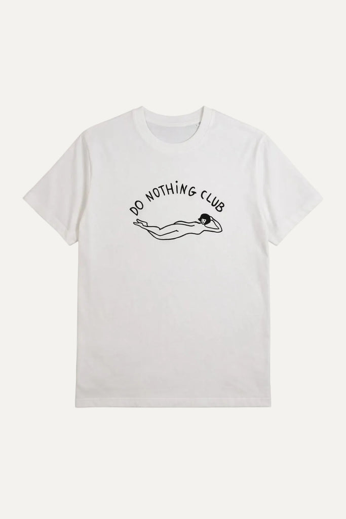 DO NOTHING GIRL white organic cotton unisex t-shirt