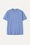 yellow dot light Blue vintage washed organic cotton t-shirt