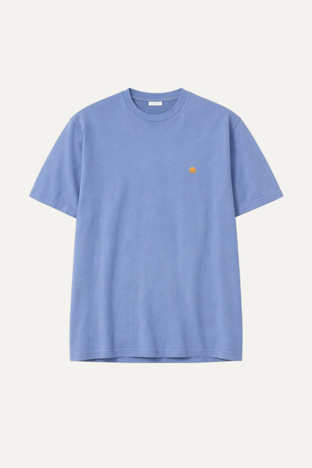 yellow dot light Blue vintage washed organic cotton t-shirt