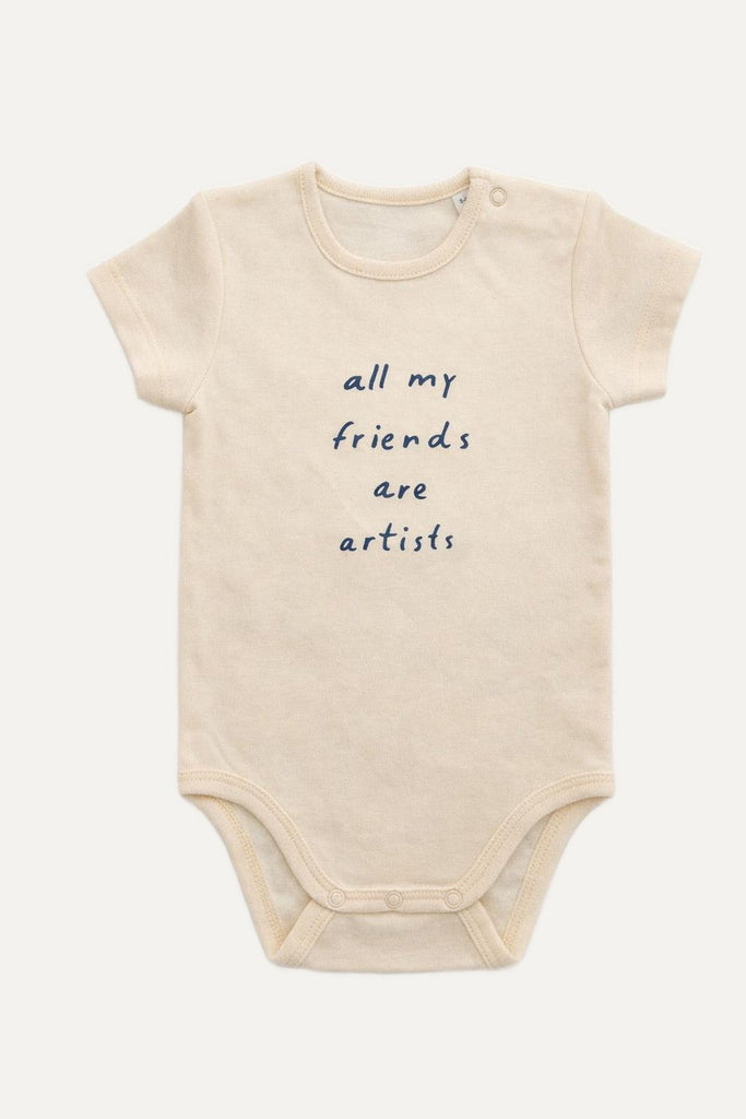All my friends are artists romper offwhite organic cotton