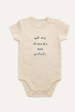 All my friends are artists romper offwhite organic cotton