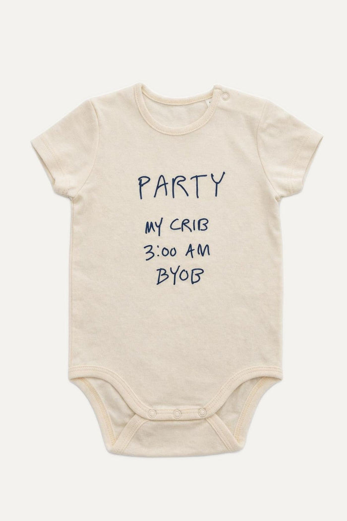 party my crib romper organic cotton