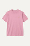 Yellow dot Pink  vintage washed organic cotton t-shirt