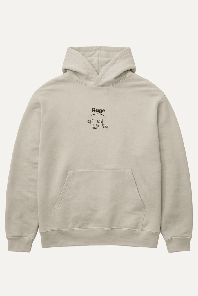 Stone grey hoodie Rage organic cotton
