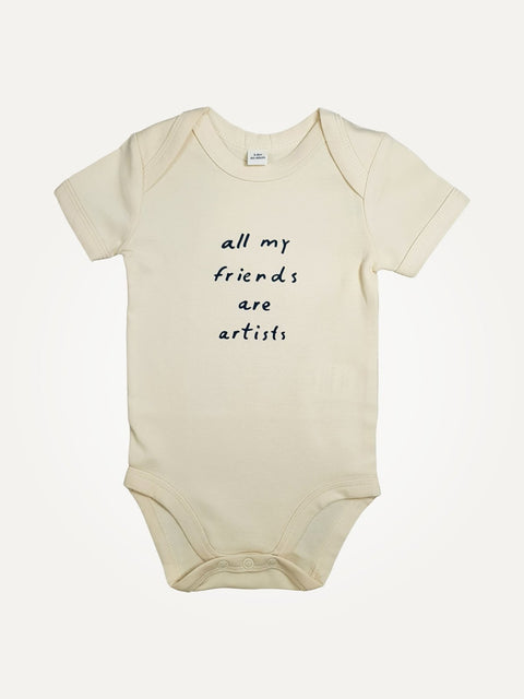 All my friends are artists romper offwhite organic cotton te koop bij Almost Summer Amsterdam 10981