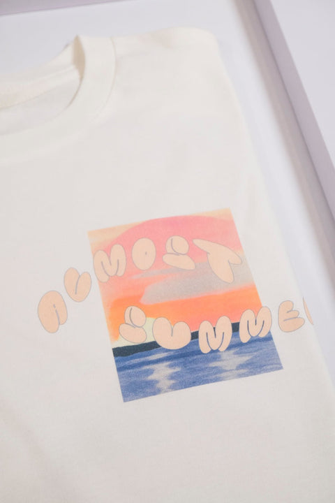 almost summer sunset border unisex organic cotton t-shirt te koop bij Almost Summer Amsterdam 10017